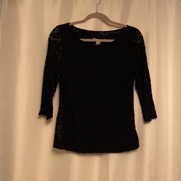Navy Banana Republic size 8 lace blouse - Picture 1 of 6